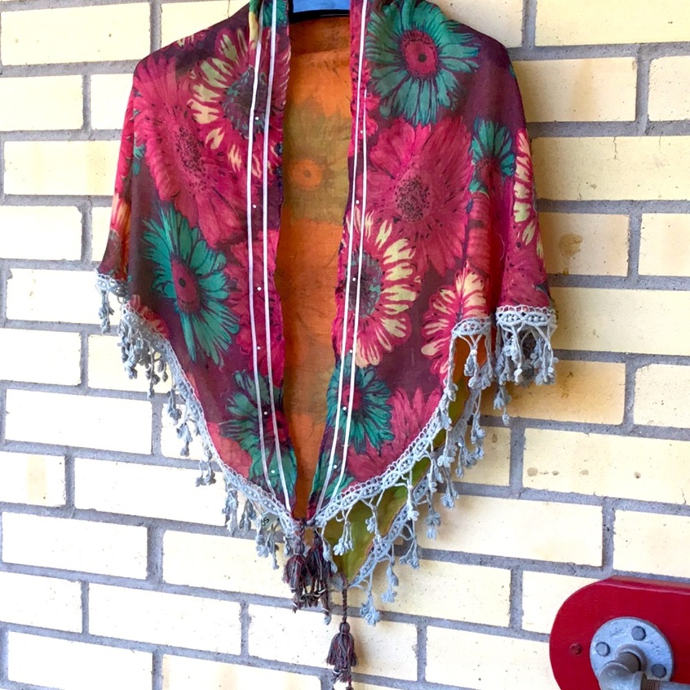 MANYUS Doubleweave Cotton Shawl with Charming Fringe.